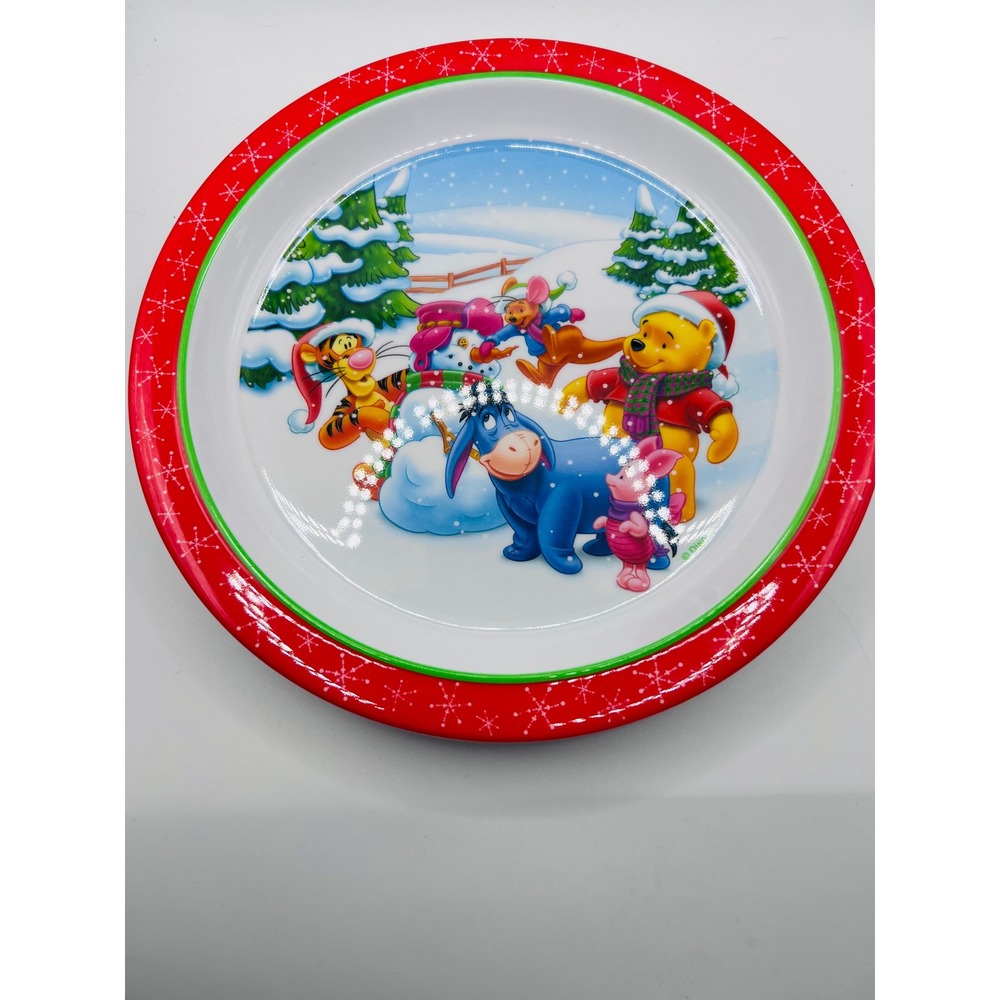 Disney The First Years Plastic Winnie The Pooh & Friends Christmas Plates 3 CT